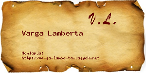 Varga Lamberta névjegykártya